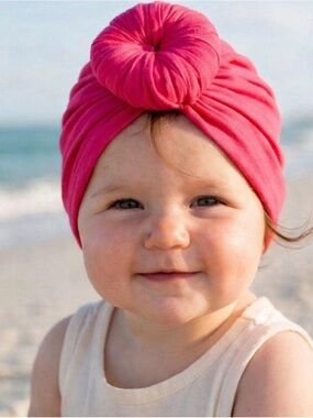 Hot Pink swim Turban Hat | Knot swimming Headwrap | baby Stretch swim cap